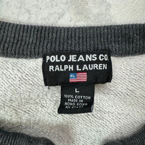 VINTAGE Polo Ralph Lauren Sweater Vest Size L Gray - Picture 2 of 5